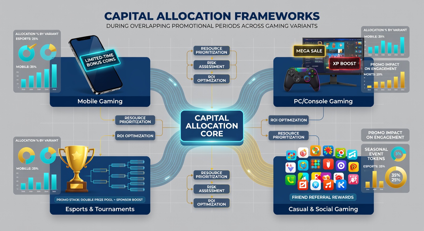 Analytical dashboard displaying capital distribution across slot, table game, and poker promotions during an overlap period