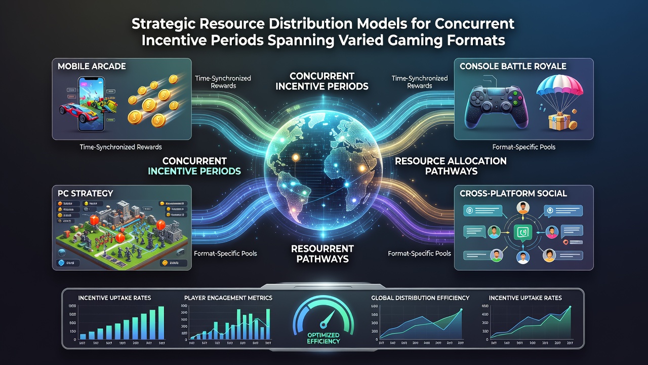 Diagram illustrating resource allocation across multiple casino gaming formats during overlapping promotions