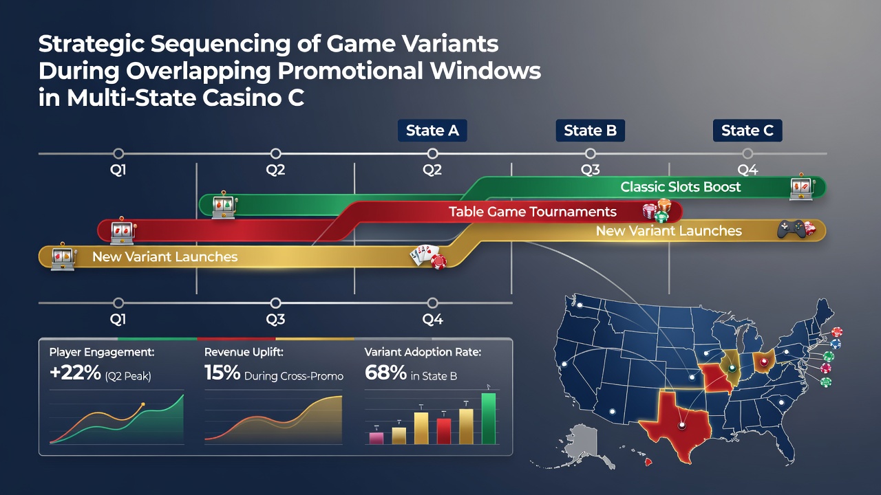 Player flow diagram across casino gaming sections during concurrent promotions