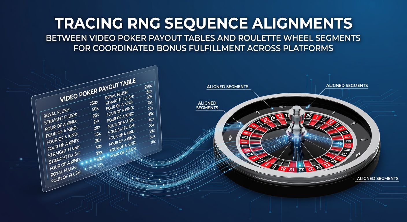 RNG sequence analysis interface showing video poker payout tables aligned with roulette wheel segment probabilities